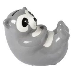 Spaarpot luiaard - bruin/wit - 14.5x8.5x11 cm