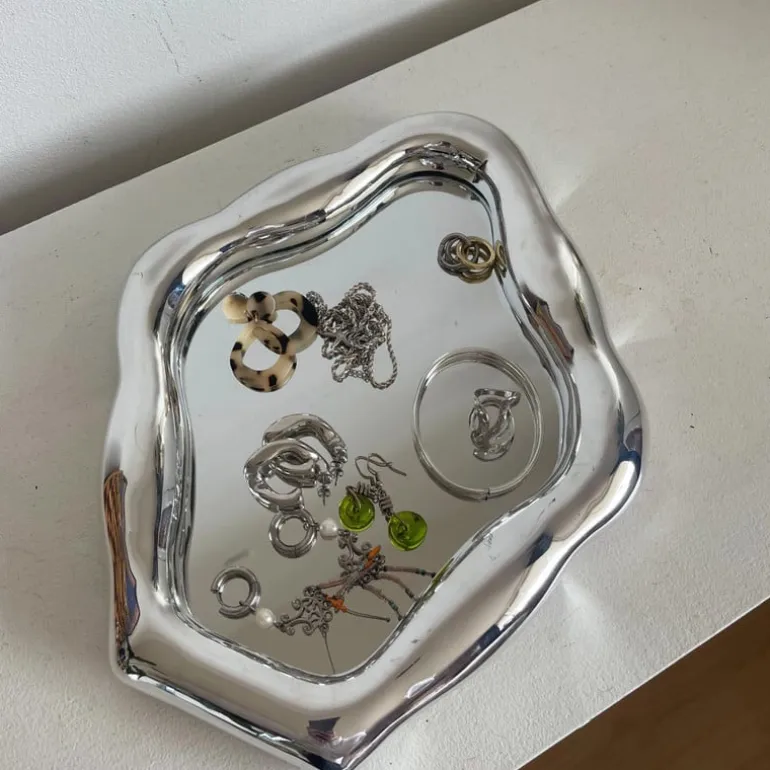 Spiegel golf - zilverkleurig - 25x30 cm