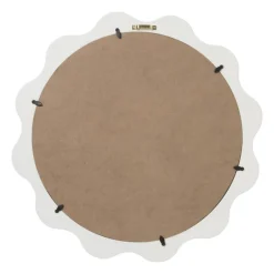 Spiegel met golfrand - wit - ø41 cm