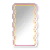 Spiegel met golven LED - geel/roze - 40x23x1.4 cm