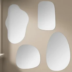 Spiegel organisch - zilverkleurig - 60x37 cm