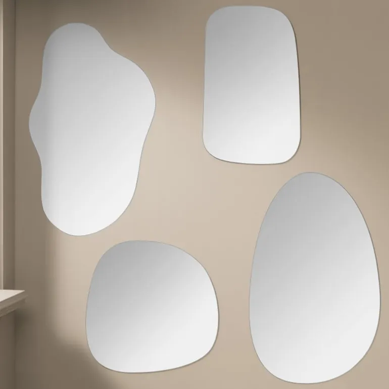 Spiegel organisch - zilverkleurig - 50x50 cm