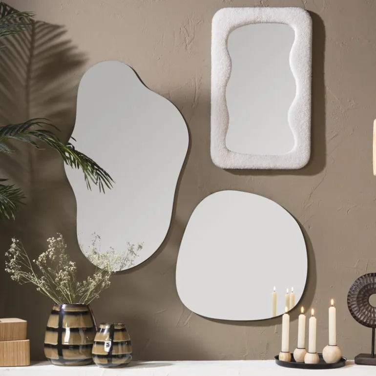 Spiegel organisch - zilverkleurig - 50x50 cm