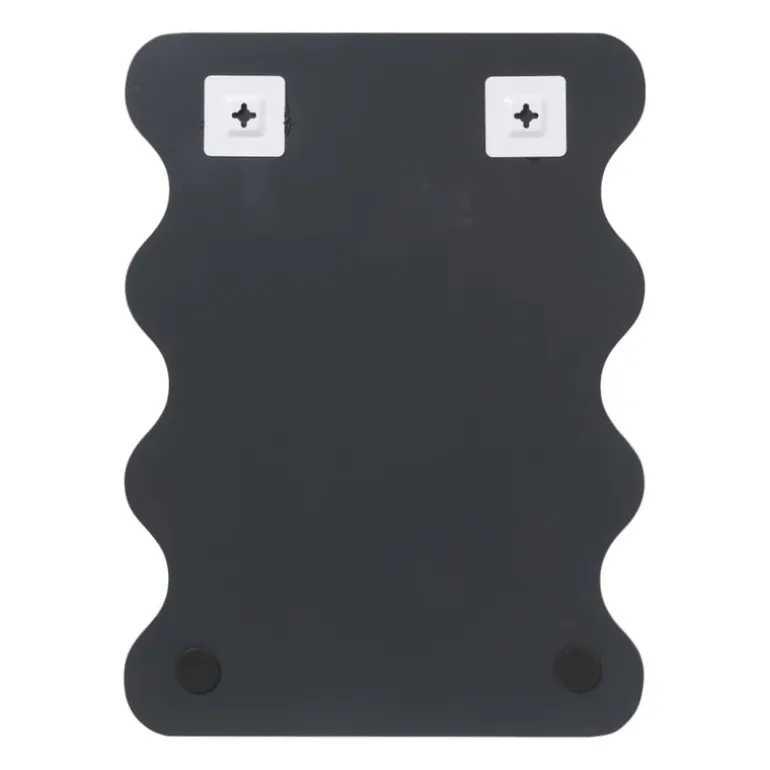 Spiegel organisch met golfrand - zilverkleurig - 50x37 cm