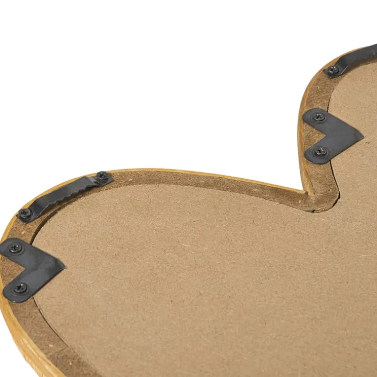 Spiegel rotan hart - bruin - 30x40 cm