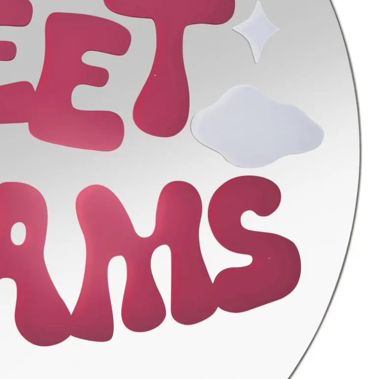 Spiegel sweet dreams - roze - ø30 cm