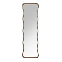 Spiegel XL met golfrand - bruin - 165x50 cm