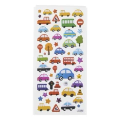 Stickervel auto's - set van 54 3D stickers