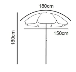 Strandparasol Tess - geel - ø150x180 cm