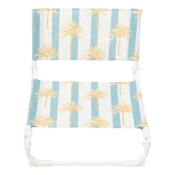 Strandstoeltje palmboom - blauw/wit - 45x45x46 cm