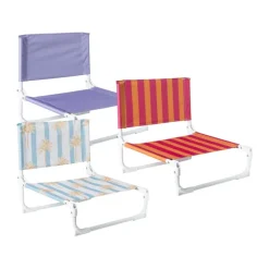 Strandstoeltje palmboom - blauw/wit - 45x45x46 cm