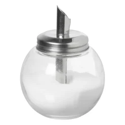 Suikerstrooier bol - glas/rvs - ø8.5x12 cm