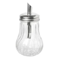 Suikerstrooier lijn - glas/rvs - ø7.5x14.5 cm