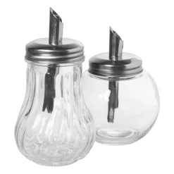 Suikerstrooier lijn - glas/rvs - ø7.5x14.5 cm