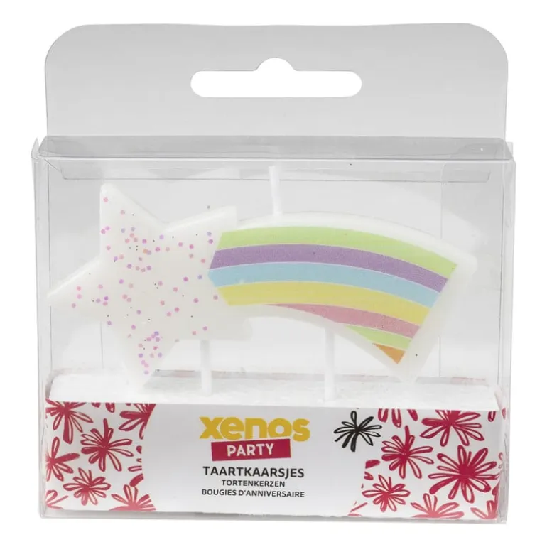 Taartkaarsje - regenboog