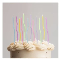Taartkaarsjes gedraaid - set van 12 - ø3x15 cm
