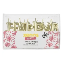 Taartkaarsjes happy birthday - goud