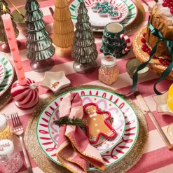 Taartplateau kerst - bruin - ø26x11 cm