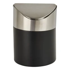 Tafel afvalbakje - zwart/rvs - 11.5x17 cm