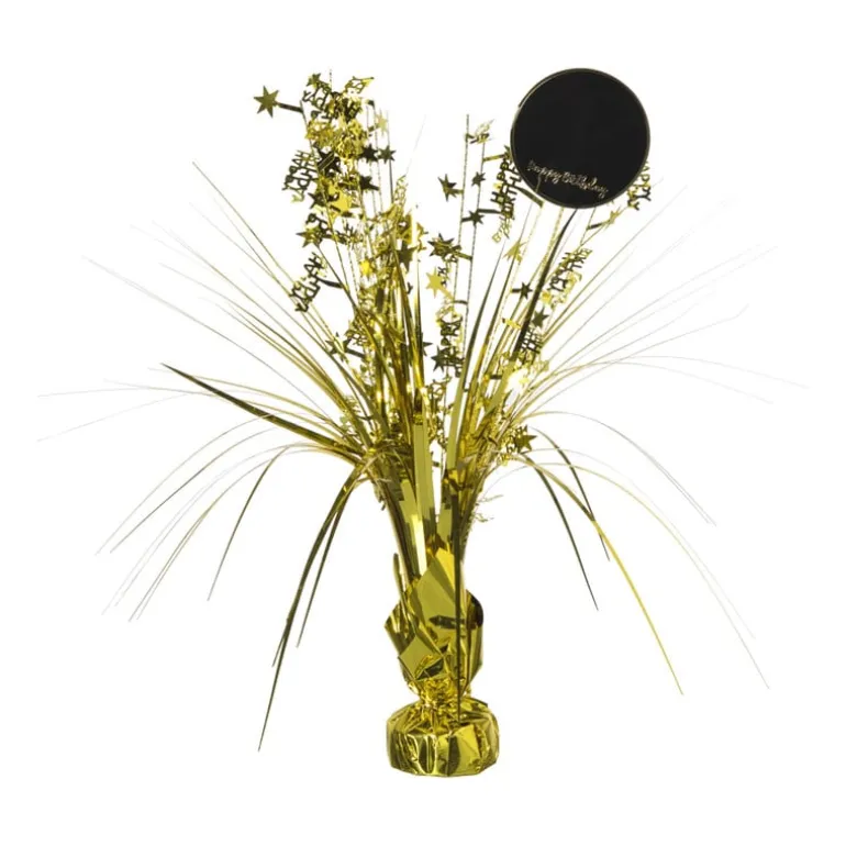 Tafeldecoratie happy birthday - goudkleurig - 42 cm