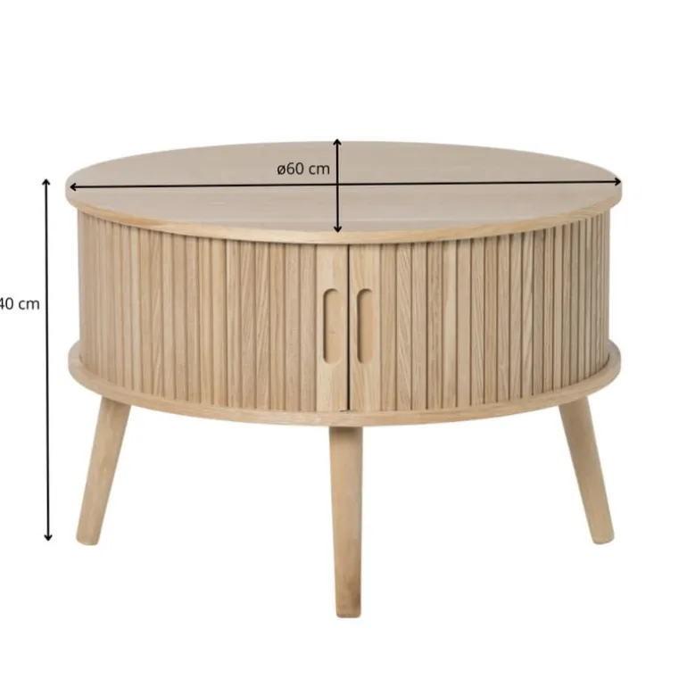 Tafel/kast Uppsala rond - naturel - ø60x40 cm