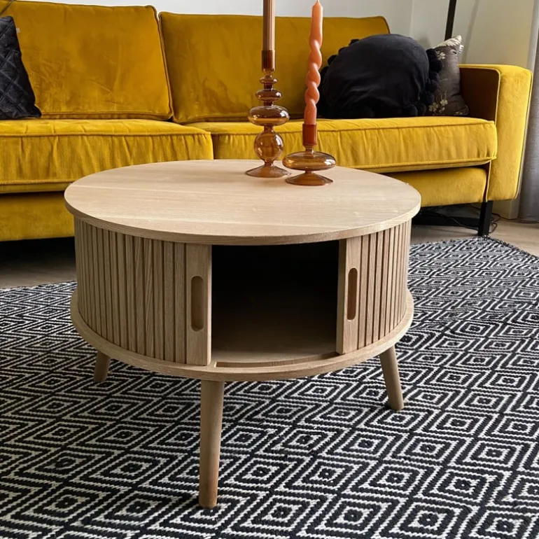 Tafel/kast Uppsala rond - naturel - ø60x40 cm