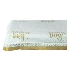Tafelkleed baby boy - blauw/goud - 136x220 cm