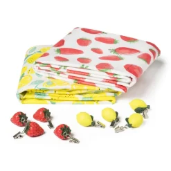 Tafelkleed citroen - geel/wit - 150x220 cm