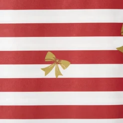 Tafelkleed strikjes en strepen - rood/wit - 138x220 cm