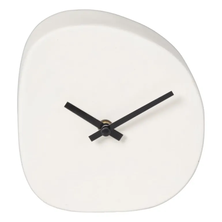 Tafelklok - crème - 15x14x5 cm