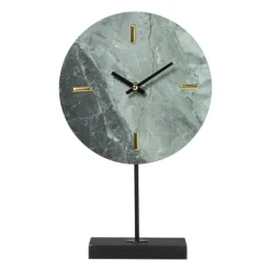 Tafelklok marmer - blauw - 20x7x30 cm