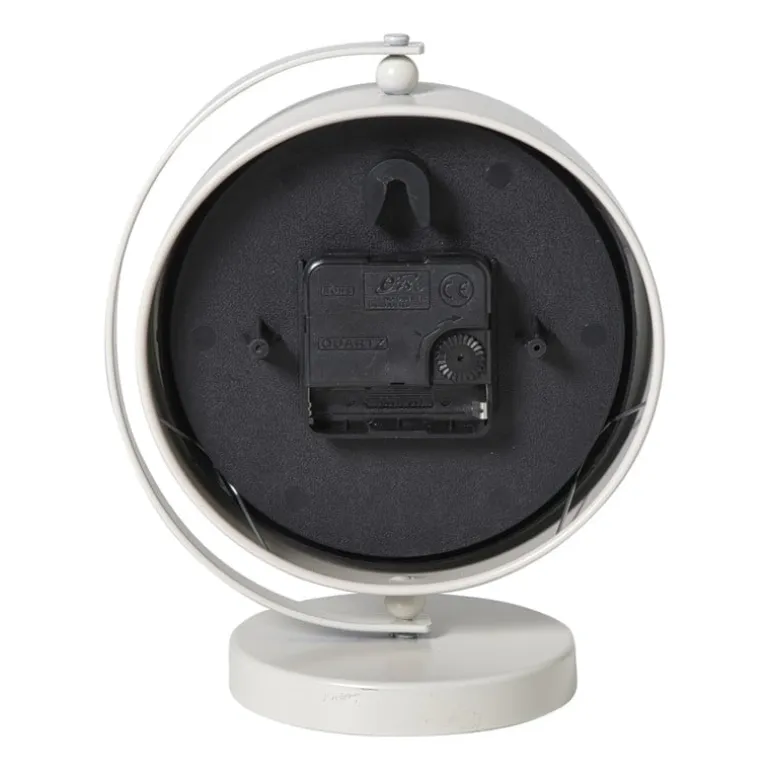 Tafelklok metaal - beige - 20x16x10.5 cm