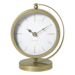 Tafelklok metaal - goud - 20x16x10.5 cm