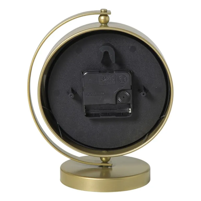 Tafelklok metaal - goud - 20x16x10.5 cm