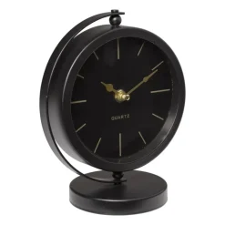 Tafelklok rond - metaal - 16x10.5x20 cm