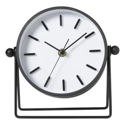 Tafelklok Saar - zwart/wit - ø18.6x6.2 cm