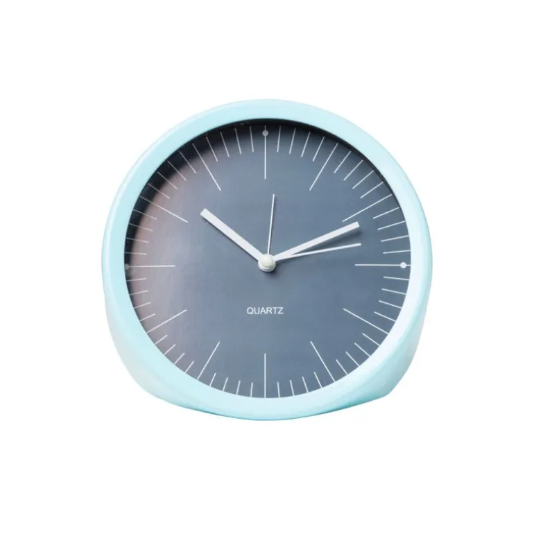 Tafelklokje rond - blauw - ø15x7 cm