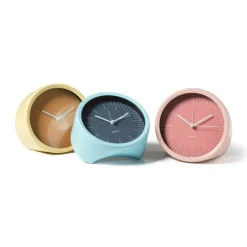 Tafelklokje rond - blauw - ø15x7 cm