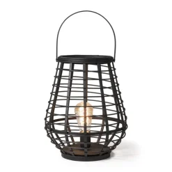 Tafellamp bamboe - zwart - Ø28,5x37 cm