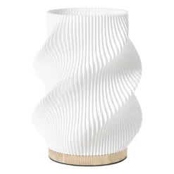 Tafellamp swirl Marian - wit/bruin - ø16x20.5 cm