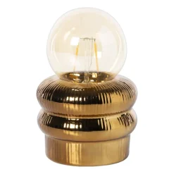 Tafellampje ribbel - bruin - ø10x15 cm