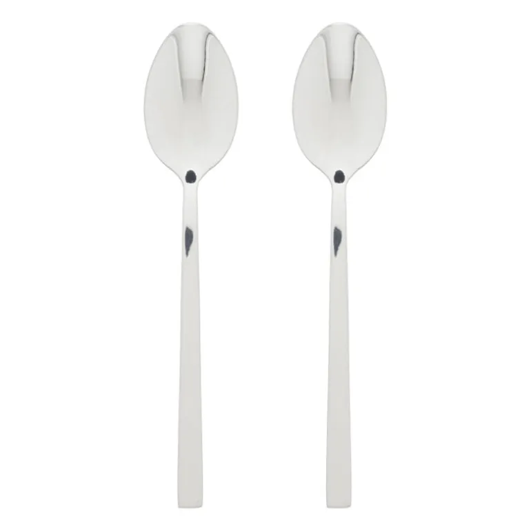 Tafellepels - zilverkleurig - set van 2