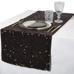 Tafelloper pailletten - koperkleur - 40x150 cm