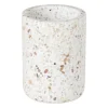 Tandenborstel beker Terrazzo - wit - ø7.3x10 cm