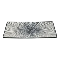 Tapas bord Sevilla - zwarte lijnen - 21.5x12 cm