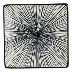 Tapas bord Sevilla - zwarte lijnen - 15x15 cm