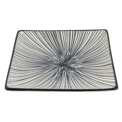 Tapas bord Sevilla - zwarte lijnen - 15x15 cm