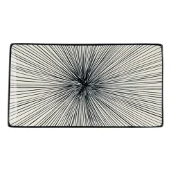 Tapas bord Sevilla - zwarte lijnen - 28x15.5 cm