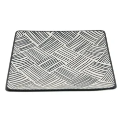 Tapas bord Sevilla - zwarte streepjes - 15x15 cm