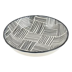 Tapas schaaltje Sevilla - zwarte streepjes - ø14x3.5 cm